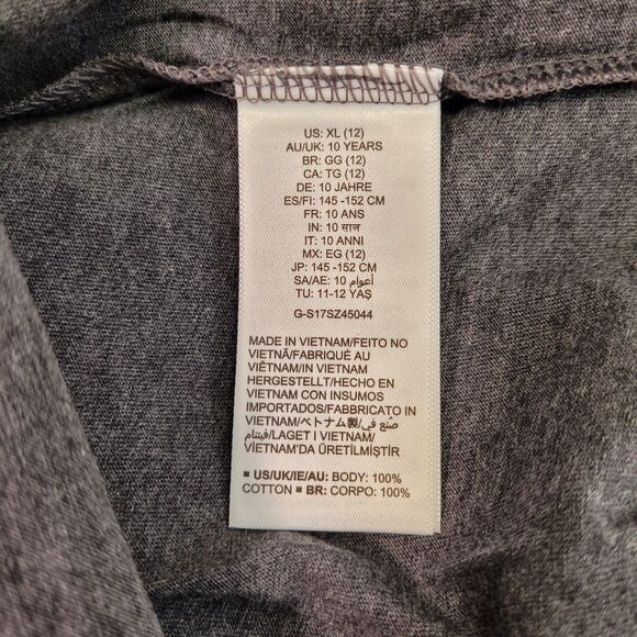 Spotted Zebra Girls Short-Sleeve T-Shirts Crew Neck Gray Top Size X-Large(12) - Picture 4 of 6